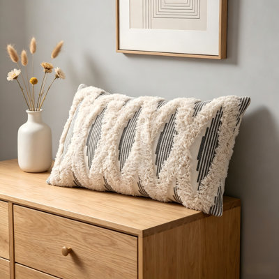 Cross Tufted Woven Pillowcase, Showcasing Bohemian Style, With Unique Handmade Texture That Catches The Eye