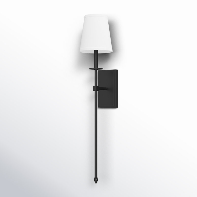 Monroe 1-Light Wall Sconce in Matte Black, 33.5" H x 6.75" W x 8'' D, Matte Black
