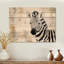 Zèbre minimaliste rayé Play III - Décoration murale moderne en bois sur bois de pin naturel-2091448424