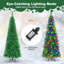 Arbre de Noël 7,5 pi avec 250 lumières à DEL blanches artificielles pré-éclairées en PVC 7,5 pi - Design mince à deux tons, facile à assembler pour la maison, le bureau et les fêtes (vert, 743 pointes)-1014831452