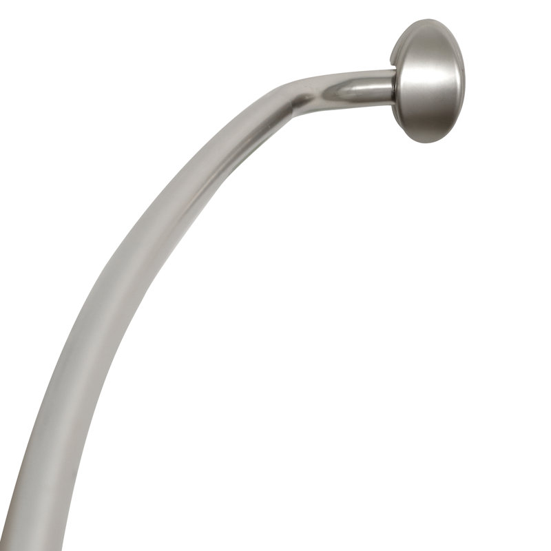 Adjustable Brushed Nickel Curved Shower Rod for 60-72 Inch Openings