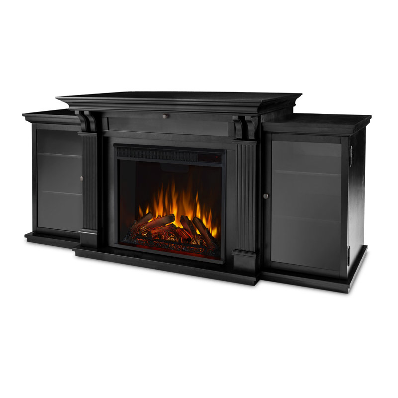 Calie 67'' TV Stand with Fireplace, Black