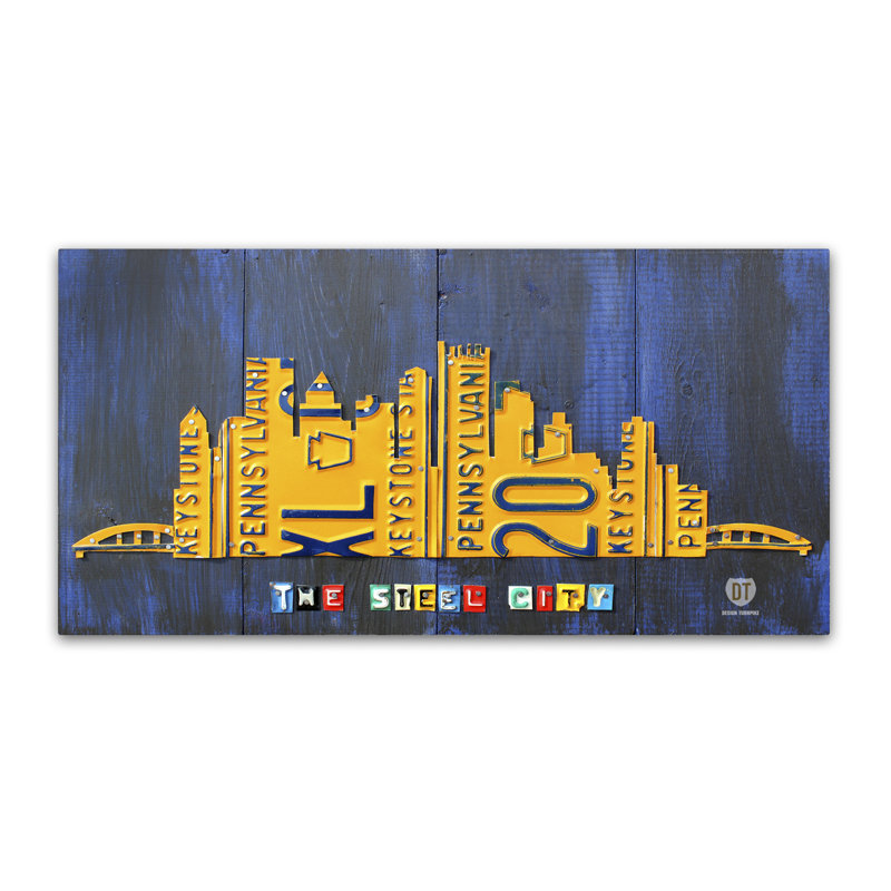 "pittsburgh horizon" , impression sur toile tendue, H 12 po x l 24 po x P 2 po
