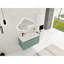 Meuble-lavabo flottant 36 po avec lavabo en résine en forme de goutte et armoire latérale et portes à fermeture douce