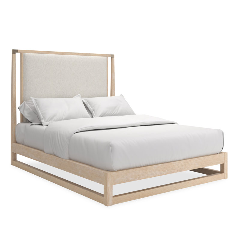Pinstripe Upholstered Standard Bed, King