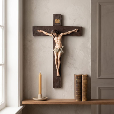 Crucifixion of Christ Cross Wall Sculpture