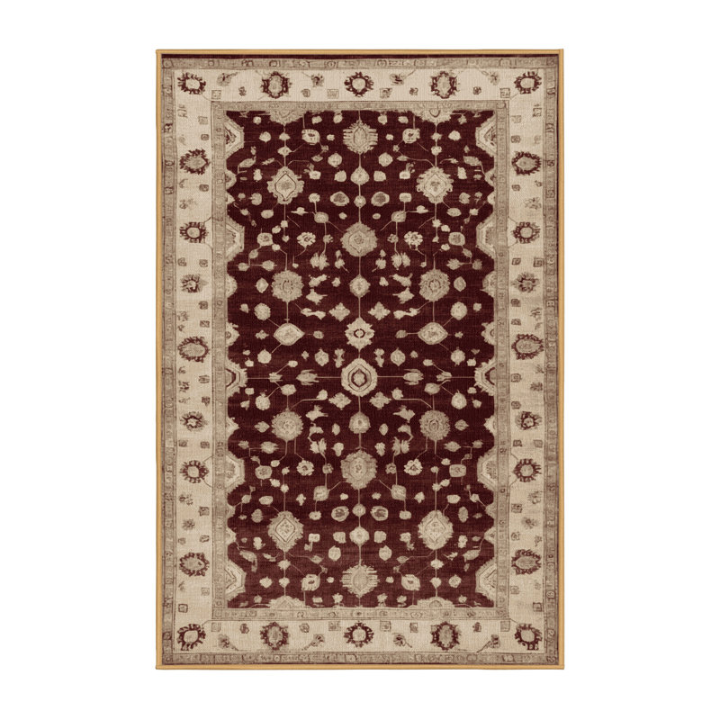 Tapis brun lavable à la machine, Rectangle 6 pi x 9 pi