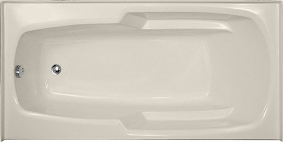 Entre 60'' L Soaking Bathtub, Biscuit, Matte Black
