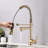 Modern Pull Down Kitchen Faucet - Stainless Steel, Single Handle, To Scratches And Rust, 360 Swivel, 1.8Gpm Max Flow Steel Down, Scratch & Rust , Swivel Nozzle, Rate