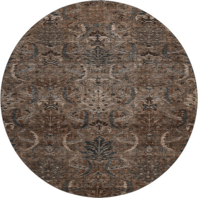 Premium Machine Washable Jamestown AMF1082 Damask Rug