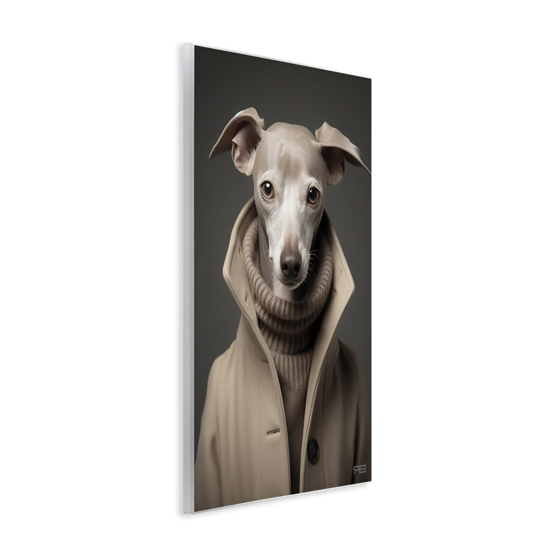 Art chic sur plaque murale Greyhound par Roozbeh Bahramali, H 15 po x l 10 po