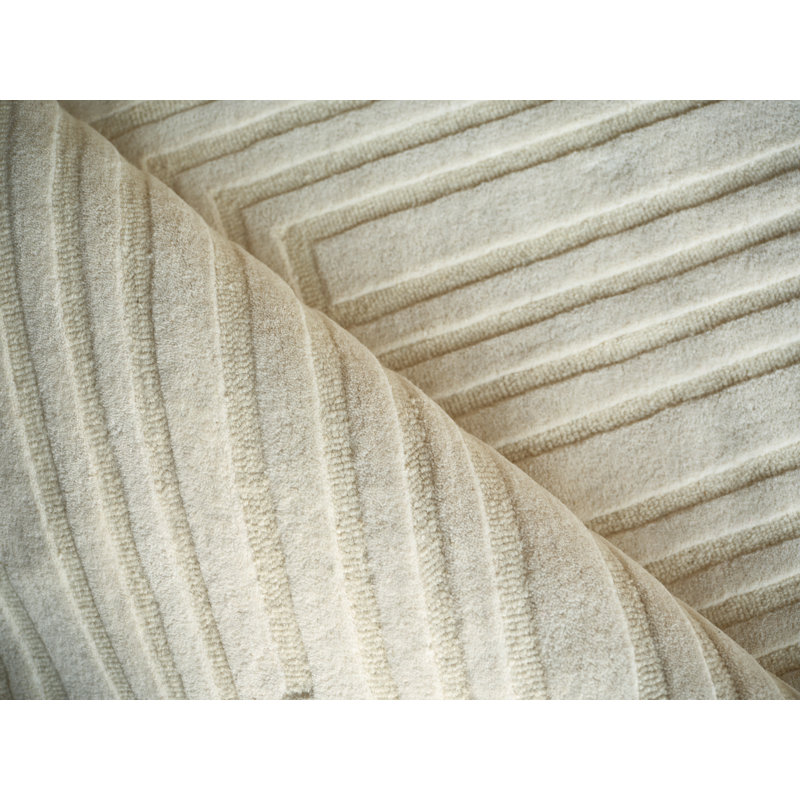 Teton Handmade New Zealand Wool Beige/Ivory Area Rug, Rectangle 14' x 18'