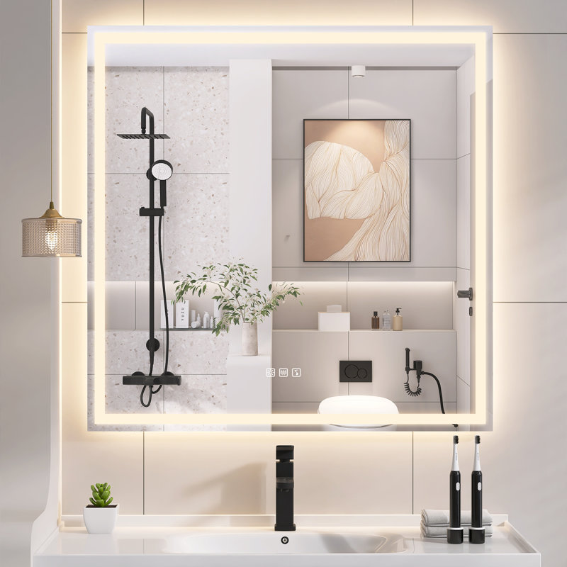 Miroir de salle de bain Abbagail, 36 po x 36 po