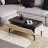 Modern Coffee Table with Additional Storage, Travertine & Anthracite, 36.1 x 15.2 x 17.0 inches | 100% Melamine Coated Particle Board, Thickness: 0.7 inches | Elegant Marble Design, Perfect for Living Room & Contemporary Spaces