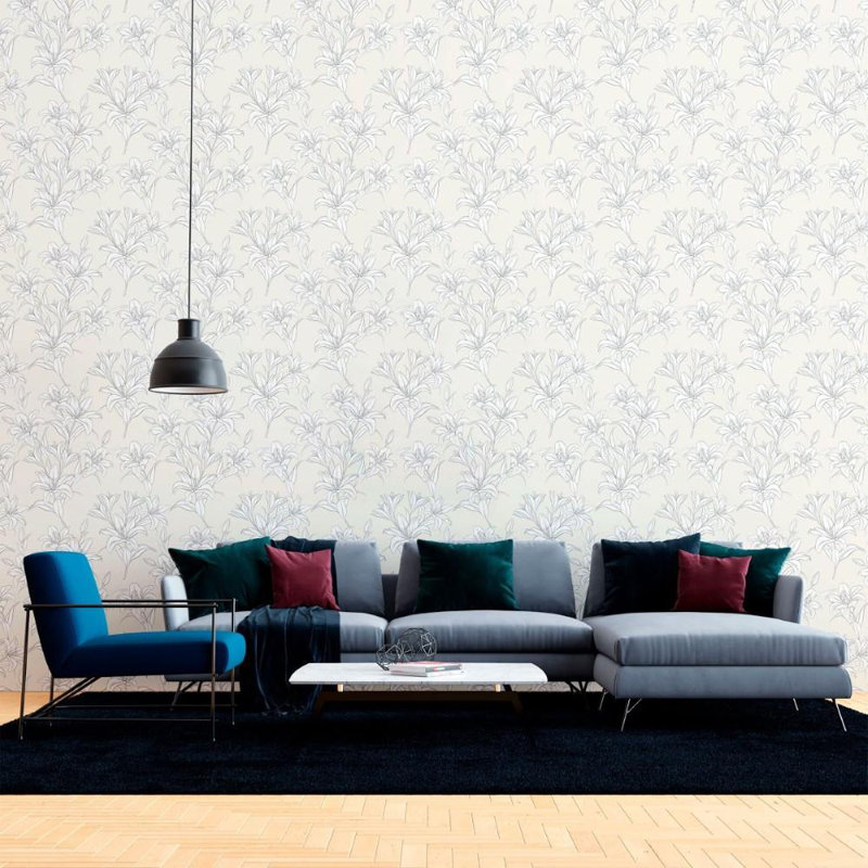 Rouleau de papier peint lisse L 126 po x l 24 po Rosalina