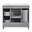 Meuble-lavabo de salle de bain avec lavabo en céramique, armoire de rangement à cadre en bois avec portes à fermeture douce, tablettes réglables, 3 tiroirs-2003945127