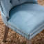Chaise haute de salle à manger avec coussin en mousse et ressorts en acier, bleu, pieds réglables en velours bleu Sw2001lb-1820194530