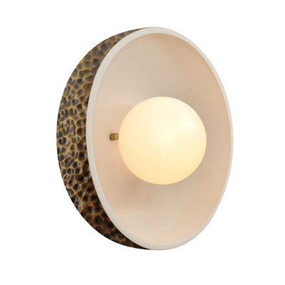 Single Light Ceramic Flush Mount Sconce