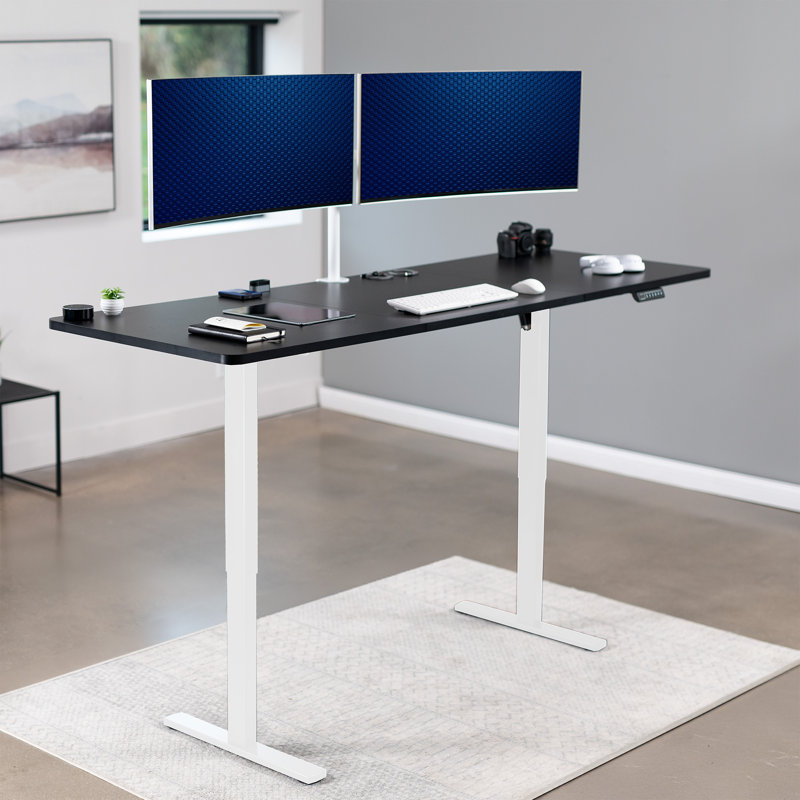 Bureau debout électrique Vivo, L 82,7 po, Noir, Blanc