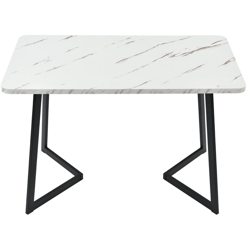 Hohman Metal Base Dining Table, Black
