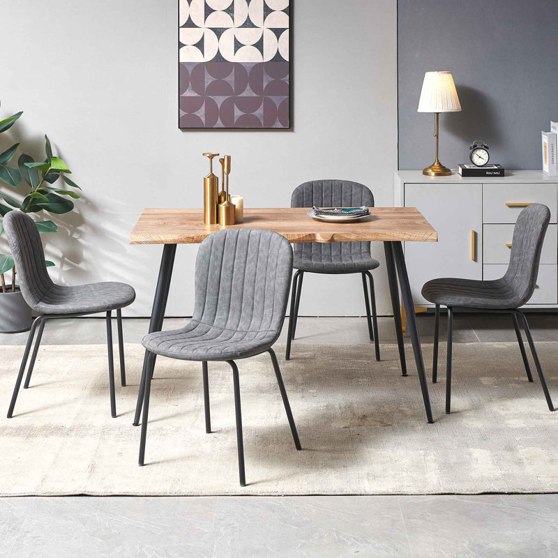 4 - Person Four Leg Dining Set, Gray