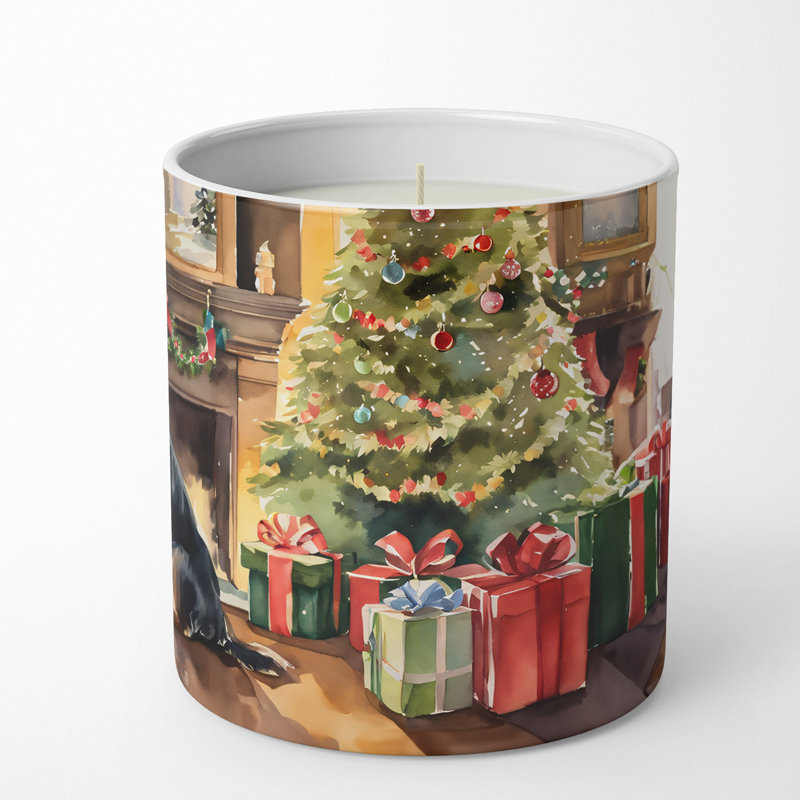 Bougie de Noël parfumée avec support en céramique