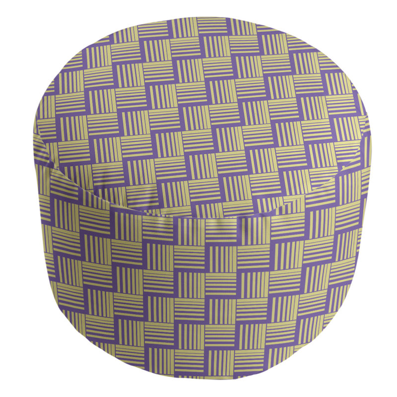 repose-pieds à rayures classic basketweave, Mauve / jaune