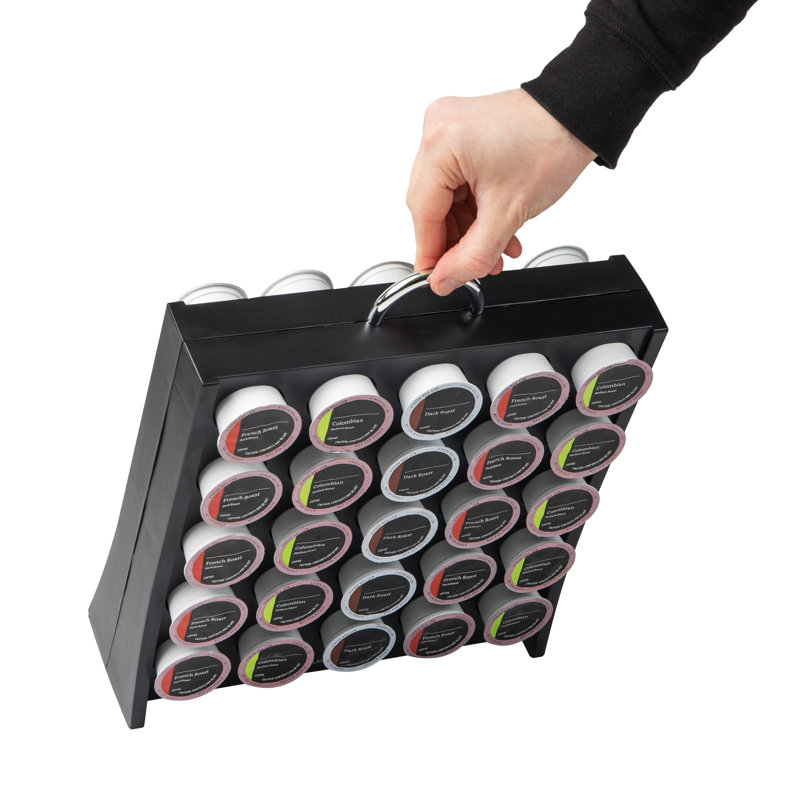 Black Plastic Single-Serve Coffee Pod Storage Organizer