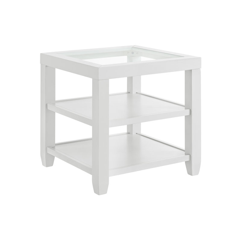 Arystan End Table with Storage, White