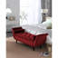 Banc polyvalent en velours rouge de 65 pouces pour le salon, assise confortable, profondeur 48,24 po, largeur 18,46 po, hauteur 17,11 po, chambre de rangement 47,2 lb, conception gracieuse, profondeur, largeur, hauteur,-140225607