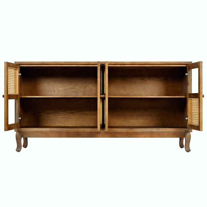 4-Door Sideboard with Large Storage Space, Natural