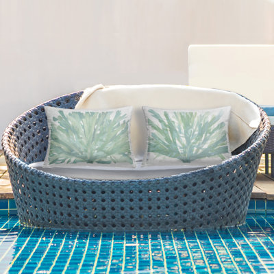 Coussin décoratif d'extérieur imprimé en couches d'algues vertes par Stellar Design Studio (ensemble de 2)