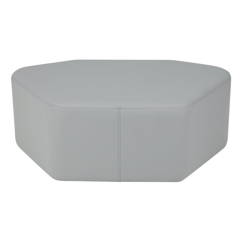 Upholstered Petal Ottoman 12" Height, Gray