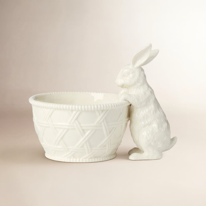 Lenox Wicker Creek Bunny Candy Dish