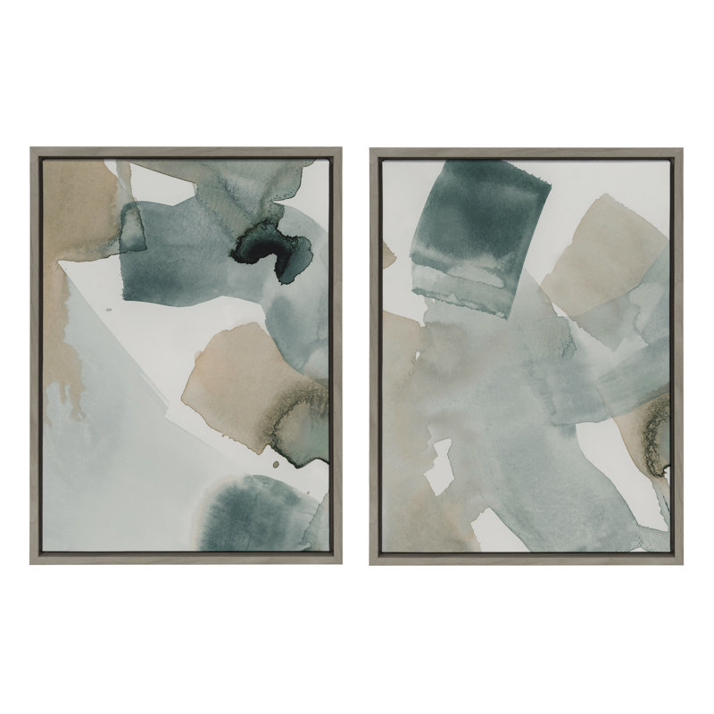 «Color Exploration I and II» par Amy Lighthall, ensemble d'art mural sur toile encadrée, Gris