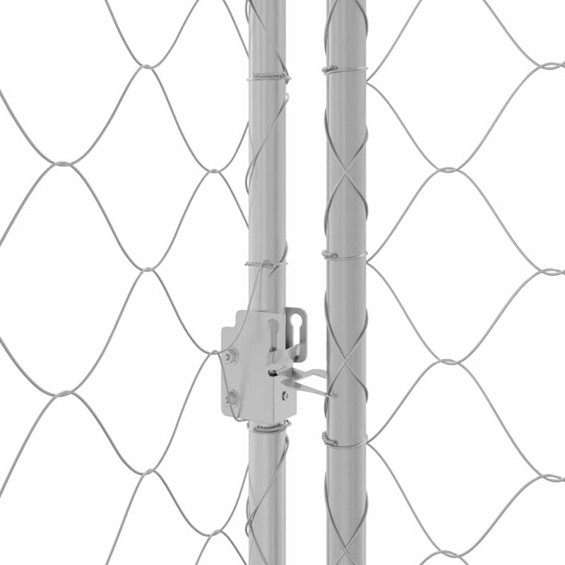 Cage pour chien vidaXL argenté 314,96 x 78,74 x 78,74 po, H 100,8 po x l 31 po x P 78,7 po