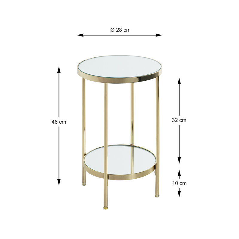 Darmstadt Tray Top End Table, Brass -plated