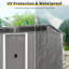 Rangement extérieur en métal 8 pi x 6 pi avec portes coulissantes verrouillables et plaque transparente pour le jardin, pelouse (gris)