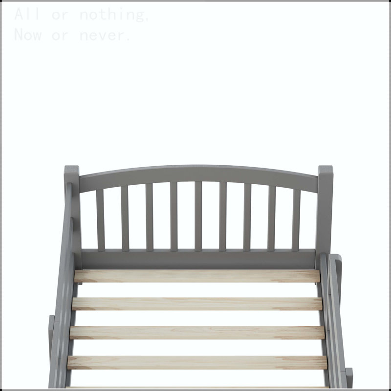 Full Size Montessori Floor Bed with Safety Guardrails, Twin, Gray