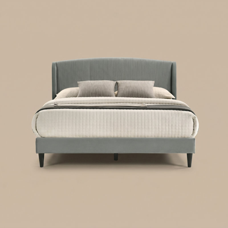 Ensemble de chambre à coucher Abe 2 pièces, Grey/White, 2 Pcs: Bed, Dresser, King