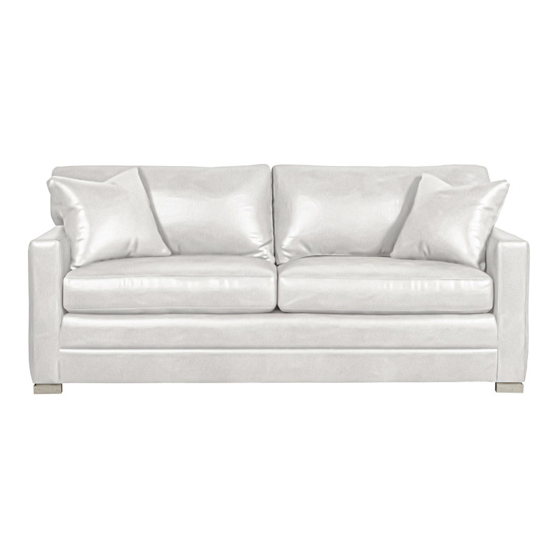 Canapé-lit Hillcrest, Wrenn, Cuir véritable gris tourterelle Saloon