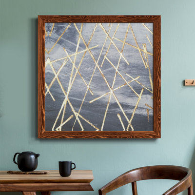 Gold Matrix - Matted and Framed Under Acrylic Glass, Large Living Room Wall Art