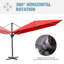 Parasol extérieur en porte-à-faux 141 po x 104 po, base lestée incluse-972414705