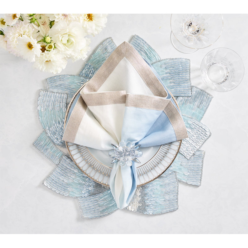 Spectra Napkin Ring Set, Glacier Blue