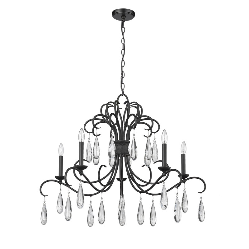 Fredericke 5 - Light Dimmable Empire Chandelier, Matte Black