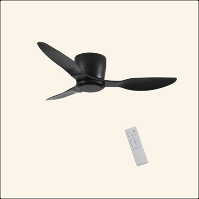 Ventilateur de plafond encastré de 40 po sans lumière, 3 pales réversibles, avec moteur à courant continu réversible à 6 vitesses, ventilateur de plafond à profil bas sans lumière pour le salon