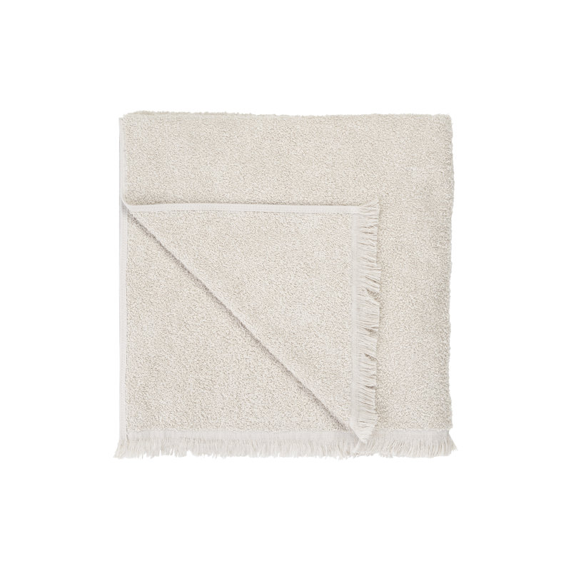Moonbeam Beige Fringed Organic Cotton Bath Towel