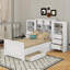 Lit plateforme simple en bois avec armoire et 4 tiroirs-944305298