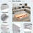 Modern Rectangular Coffee Table With Led Lights, 2 Drawers And Open Storage Shelf-1417891140