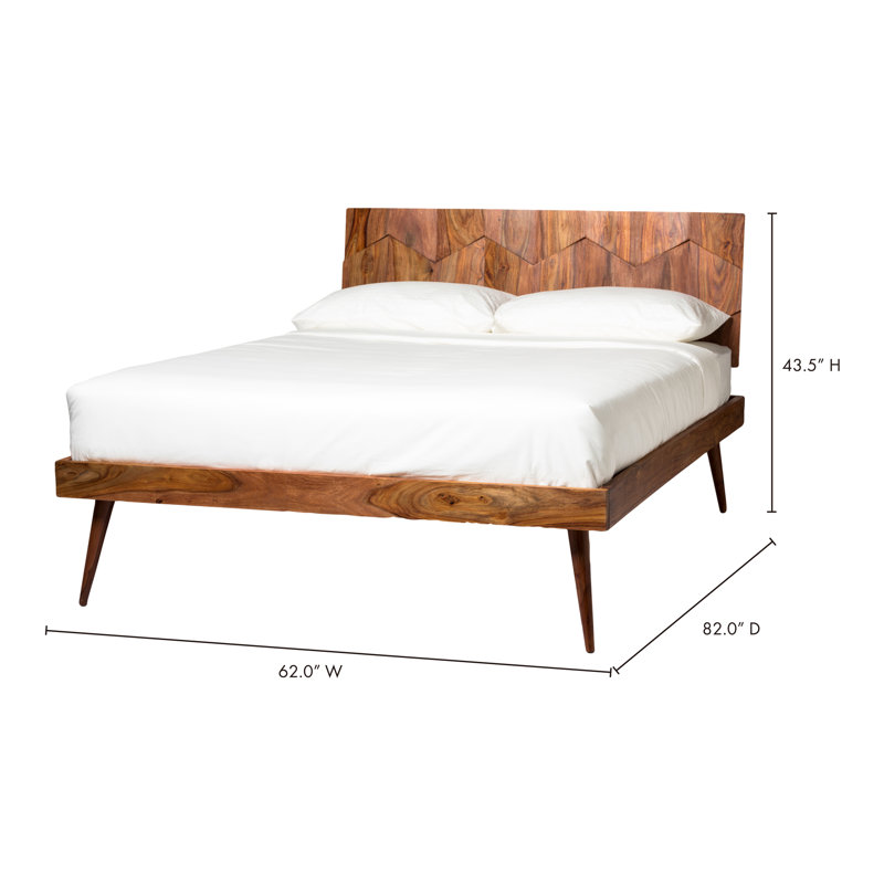 Alice Solid Wood Platform Bed, Queen